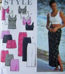 9214 STRETCH KNIT TANK TOP LENGTHS, SHORTS, SKIRT PATTERN 6-16